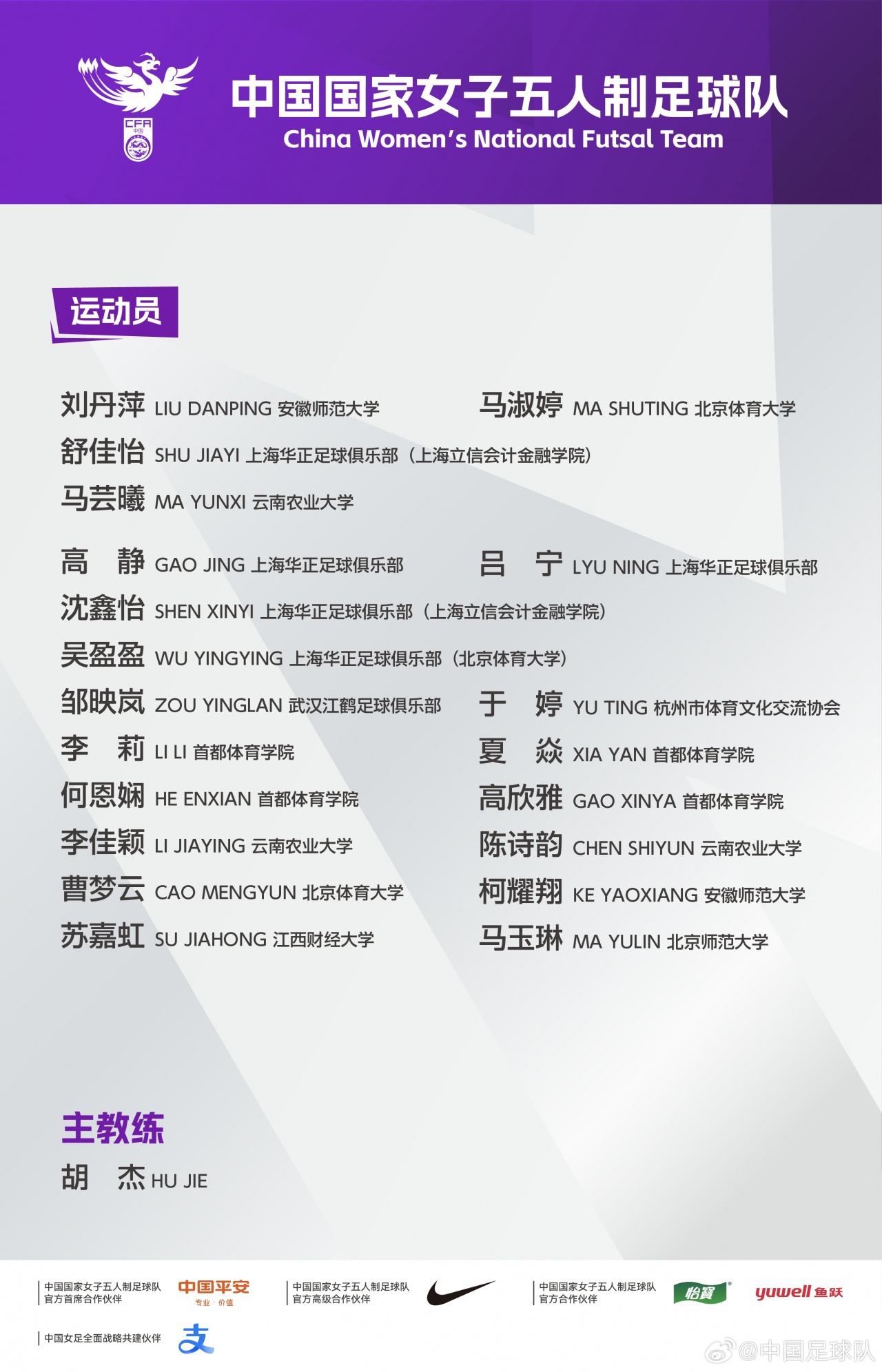 中国女子五人制足球队，10月26日-11月11日进行第五期集训
